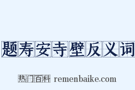 题寿安寺壁反义词是什么意思的图片